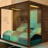 Kombi Sauna mit speziellen ergonomischen Relaxliegen Wien, Sauna Infrarot Kombi