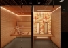 Sauna Bereich in Minimal Design