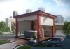 Pergola in Weiß von Villeroy &amp; Boch mit Whirlpool, zipSCREEN-Beschattung