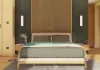 Design Wand aus Holz im Schlafzimmer