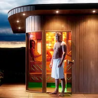 Kombinierte Außensauna - finnische Sauna mit Infrarot Schweiz