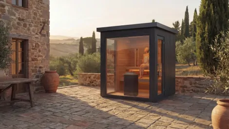 Luxus Aussensauna Lugano Mini
