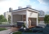 Outdoor-Pergola mit einzigartiger Designwand in Weißen