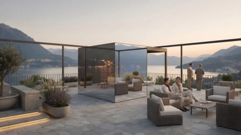 Mirror Nature Sauna mit Vordach