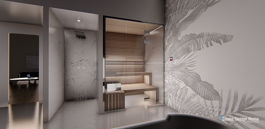 Finnische Heimsauna in Minimal Design