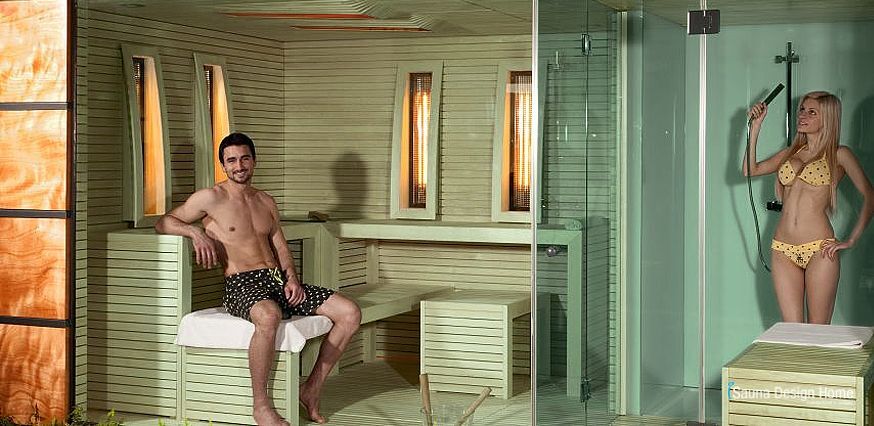 Modernes Design Saunahaus mit Dusche Basel