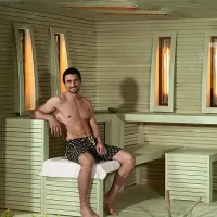 Modernes Design Saunahaus mit Dusche Basel