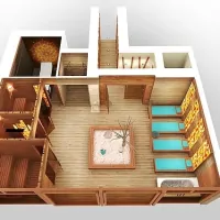 Entwurf, Wellnessbereich mit Sauna