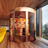 Kombinierte Glas Sauna mit Salz Aargau