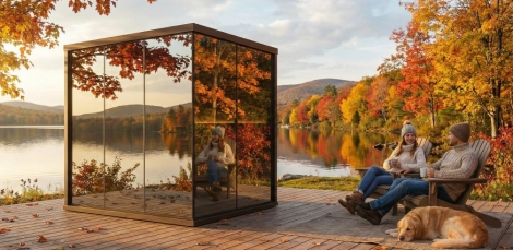 Individuelle spiegelglas sauna