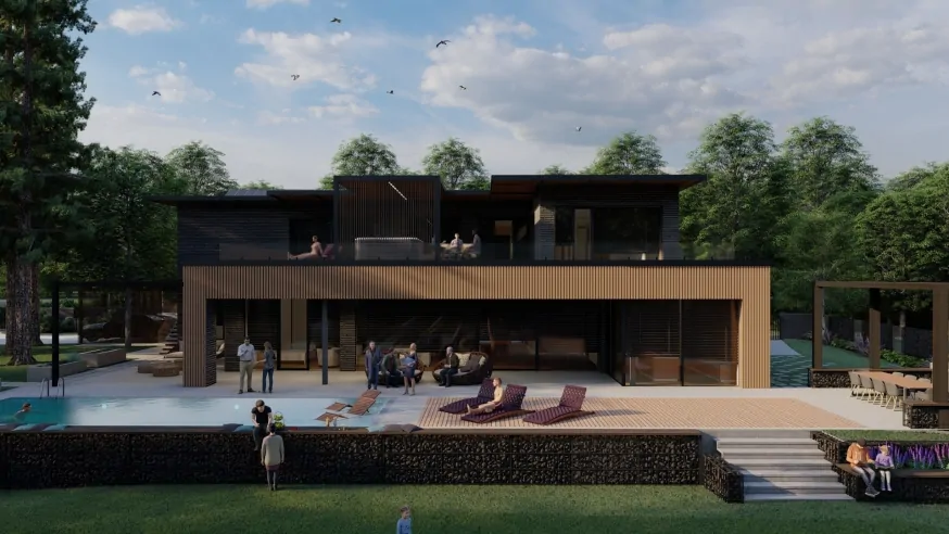 Innenarchitektonische Visualisierung und Realisierung von iSauna Design