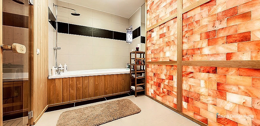 Wellness Badezimmer mit Salzwand Basel