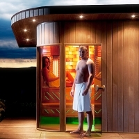Kombinierte Außensauna - finnische Sauna mit Infrarot Schweiz