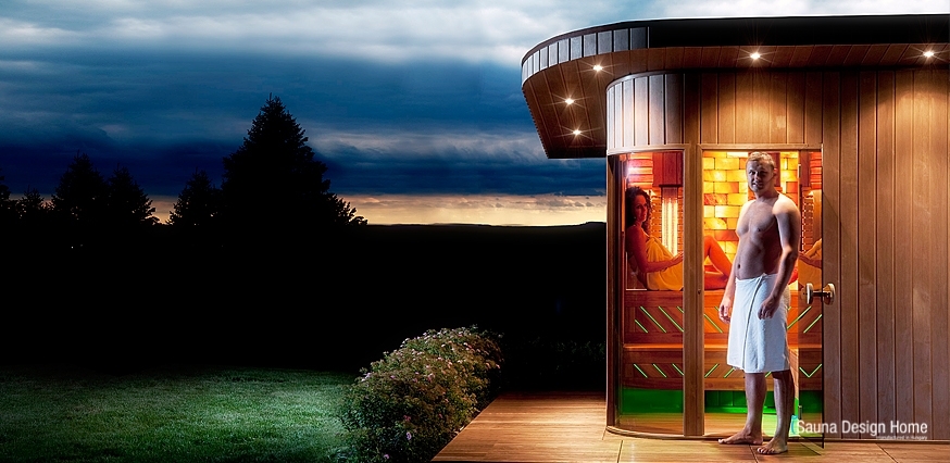 Kombinierte Außensauna - finnische Sauna mit Infrarot Schweiz