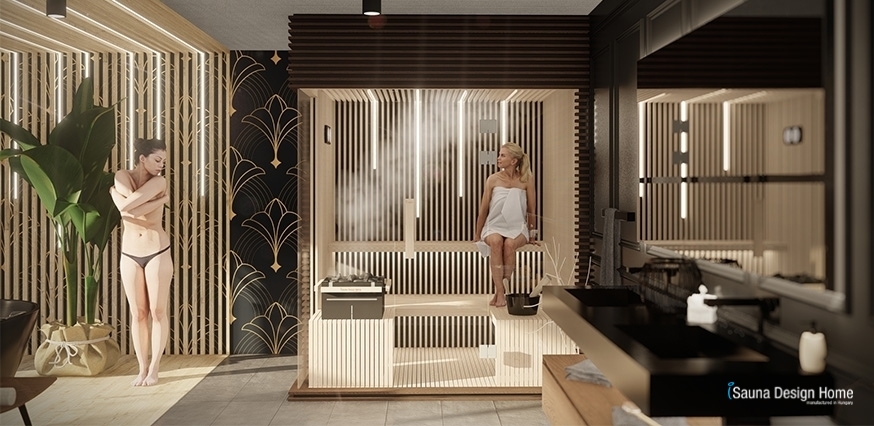 Moderne finnische Sauna
